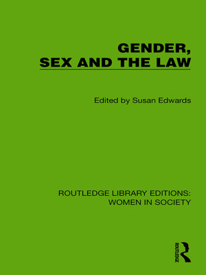 cover image of Gender, Sex and the Law